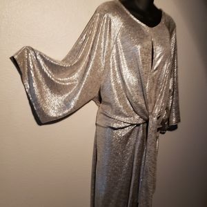 Pretty Silver lame party dress like new plus 2x